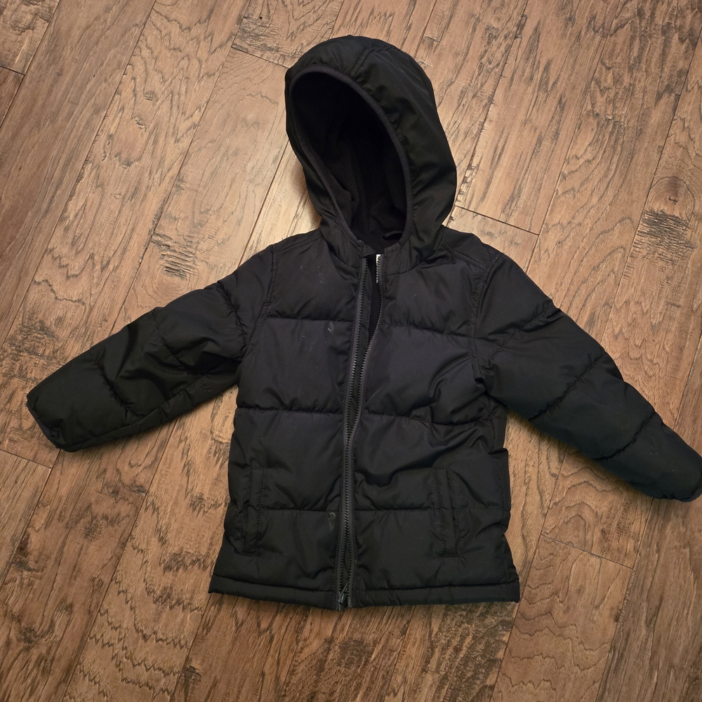 Old Navy Black Hooded Puffer Jacket for Kids